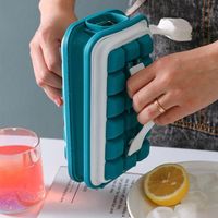 Portable Ice Maker Mold Bottle 36 Compartment Ice Cube Tray Mold Leakproof Ice Cube Tray with Lid and Trash Can for Kitchen and Outdoor