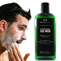 Men's Skincare Cleanser Private Label Purifying Charcoal Acne Vegan Natural Organic Everyday Men's Face Wash