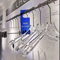 Custom Restaurant Wholesale Acrylic Transparent Hanger Chrome Plated Gold Metal Clip Hook Acrylic Hanger