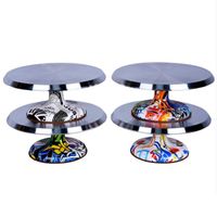 Baking tools stainless steel cake plate turntable rotating round cake table rotating table cake stand