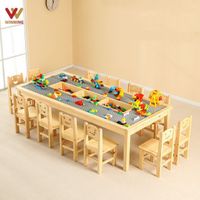Kindergarten multifunctional children's building block table puzzle manual assembly compatible building block storage learning table