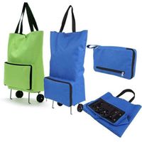 Foldable Shopping Bag Trolley Bag with Wheels 4 Colors Reusable Multifunctional Shopping Cart