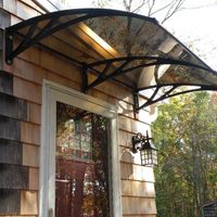 Cheap aluminum awnings with two polycarbonate panels