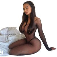 Black Long Sleeve Shiny Sheer Bodysuit Girls Bodysuit Pantyhose Underwear