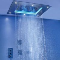 Waterfall Gold Wall Mounted Rain Shower Concealed Ceiling Overhead Shower