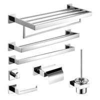 Stainless steel square toilet accessories hotel bathroom hardware accessories set