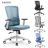 Modern Fabric Aluminum Swivel Adjustable Office Chair Visitor Training Staff Chair With Ergonomic Mesh