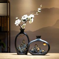 Home Decoration Feng Shui Garden Simulation Landscape Vase Flower Arrangement