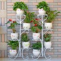 Source factory direct selling wrought iron flower stand metal floor living room European garden courtyard shelf furniture waterproof flower stand