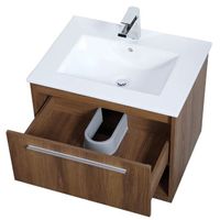 24 Inch Wall Mounted Bathroom Vanity With Sink White Floating Bathroom Vanity With Open Shelves