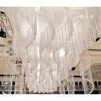 LZB083 Event Party Supplies Decorative White Suspended Ceiling Wedding Mandap Curtains