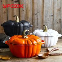 Hot Sale Nonstick Cooking Casserole Pot Dutch Oven 22/24cm Enameled Cast Iron Pumpkin Shaped Kitchen Pan