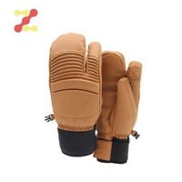 Fleece Lined 3mm Insulated Waterproof Heated Ski Gloves Warm Gloves Waterproof Snowboard Ski Gloves