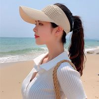 Ponytail baseball cap female leisure hollow breathable empty top hat spring and summer outdoor sports golf beach hat