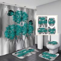 Wholesale Custom Low Price Shower Curtain Set 4 Pieces, Bathroom Shower Curtain, Hotel Shower Curtain