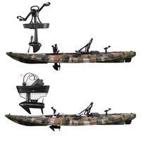 4.1m Single Kayak Sit Top Fishing Kayak Rowing Sea Kayak with Electric Motor and Pedal Drive