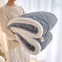 Double Thick Winter Blanket Soft Warm Sherpa Wool Bed Blanket Wool Blanket