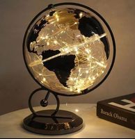 20cm Clear Globe Home Decor LED Light Kids Gift Retro Mini Lighted Tabletop World Tradition Globe Decoration