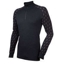 Men's Thermal Underwear Jacquard Merino Wool Long Sleeve Quarter Zip Jacquard Merino Wool Base Layer