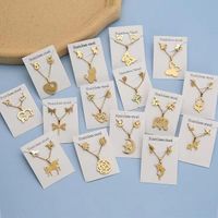 Wholesale Cheap Girls Stainless Steel Jewelry Stud Earrings and Pendant 18k Gold Necklace Jewelry Set