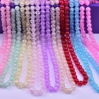 Wholesale 8/10mm round colorful cracked glass paint loose beads for bracelet jewelry making