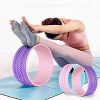 Fitness yoga back wheel 3D leaf design non-slip yoga roller Pilates rim two-color yoga wheel