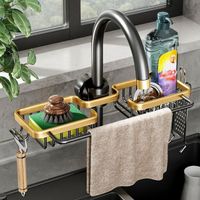 Hot-selling sink storage wall-mounted storage storage rack kitchen knife spoon cutlery rack with towel rack faucet rack