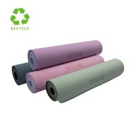 New Manufacture Pilates Custom Printed Logo 6mm High Quality Organic Eco-Friendly Recycled Durable Two Color TPE Yoga Mat