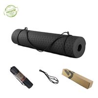 Non-slip Custom Logo Eco-friendly Biodegradable Workout Fitness Sport Yoga Mat Recyclable Black Sport TPE Yoga Mat