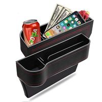 2 Sides Multifunctional Universal PU Leather Car Console with Cup Holder Car Seat Organizer and Storage Box Car Seat Gap Filler