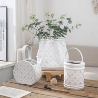 Custom Garden 3 Types Outdoor White Decorative Resin Luxury Tote Bag Planter Plant Vase