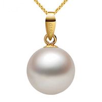 8mm Round Genuine 18K Pure Gold Freshwater Genuine Freshwater Cultured Natural Wholesale Pearl Necklace Jewelry