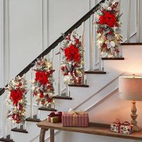 Window Decoration Door Hanging Rattan Garland Cabinet Hanging Christmas Glow Tree Garland Rattan