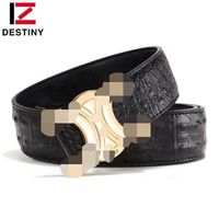 Hot Selling Wholesale Fashion Casual Genuine Leather Crocodile Pattern CC Designer Buckle Men's Designer Belt