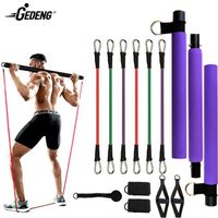 GEDENG Bilink 3 Section Portable Yoga Pilates Bar Kit with Resistance Band Exercise Bar