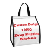 Print on demand custom kids insulated food delivery cooler bag camping school lunch tote bag with inner pocket thermal tote bag