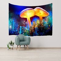 Fluorescent Printed Luminous Mushroom Modern Wall Tapestry Wholesale Customization