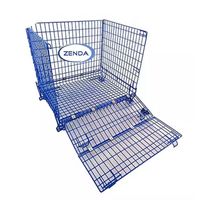 500KG load-bearing folding warehouse storage cage wire mesh container cage