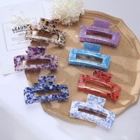 Hair clip summer series environmentally friendly 10.5 cm cellulose acetate hollow rectangular hair clip ponytail clip