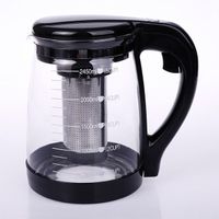 Hot selling Jiaying customized large capacity tea glass kettle with stainless steel tea filter