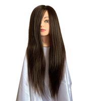 Beauty 100% Real Hair Salon Practice Hairdresser Training Head Model Dummy Doll Model Headband and Shoulders