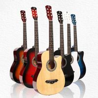 Wholesale musical instrument HEBIKUO Y-38C plastic acoustic guitar 38 inch wood bass