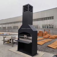 New Home Products Large Freestanding Metal Wood Burning Outdoor Fireplace with Grill Kamin chemine