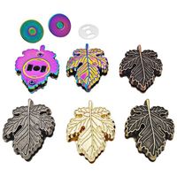 Wholesale Custom Handbag Magnetic Clasp Wallet Hardware Colored Leaf Shaped Magnetic Clasp