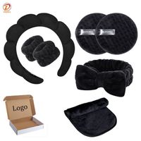 All Skin Types Black Round Pads Washable Makeup Removing Face Towels Makeup Removing Cloths Reusable Soft Microfiber Face Washing Pads