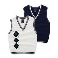 2016 New Boys Uniform Style Crochet Diamond Pattern Sweater Pictures