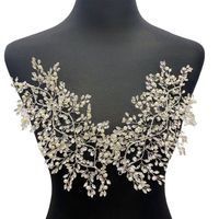 New silver gold crystal handmade wire design rhinestone applique prom dress hair embroidery decoration