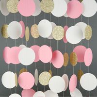 2.4m wafer paper flower pendant wedding room birthday party classroom wafer paper banner