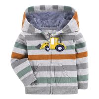 Children's winter coats for boys and girls zipper cardigan hooded tops baby polar fleece coat