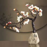 Hot sales Family Chinese decorative winter manufacturing crafts living room Learning bedroom artificial bonsai decorative accessories